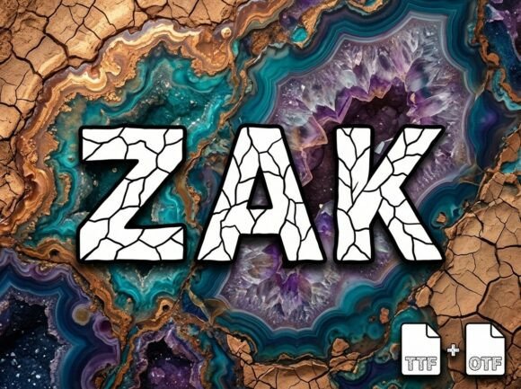 Zak: The Cracked Earth Display Font for Rugged Design